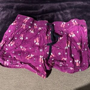 Secret Treasures Purple Fox Pattern Athletic Shorts